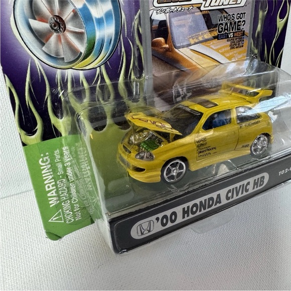 Muscle Machines Import Tuner 2000 Honda Civic Hatchback Yellow 1:64 Diecast New - Picture 3 of 6